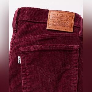 🔆 Levi's Burgundy Ribcage High-Rise Straight Ankle Corduroy Jeans - Size 29